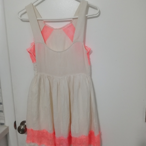 Free People Georgia Neon Lace Lightweight Sleeveless Lined Midi SunDress SM - Picture 9 of 11